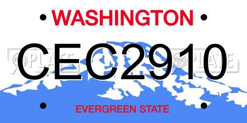 CEC2910 Washington License Plate
