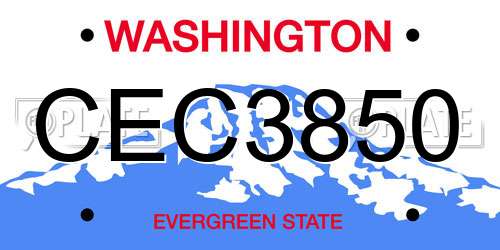 CEC3850 Washington License Plate