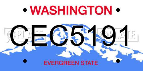 CEC5191 Washington License Plate