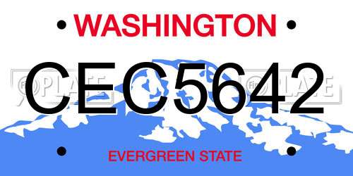 CEC5642 Washington License Plate