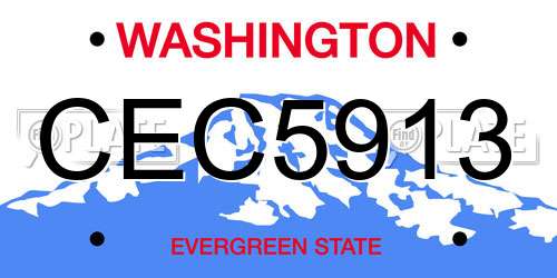 CEC5913 Washington License Plate