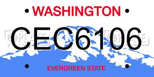 CEC6106 Washington License Plate