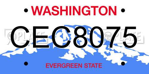CEC8075 Washington License Plate