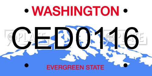 CED0116 Washington License Plate