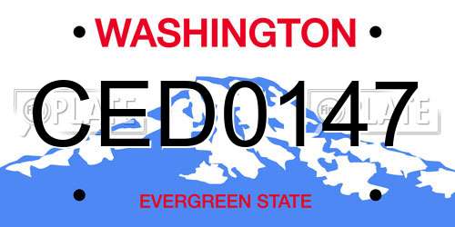 CED0147 Washington License Plate