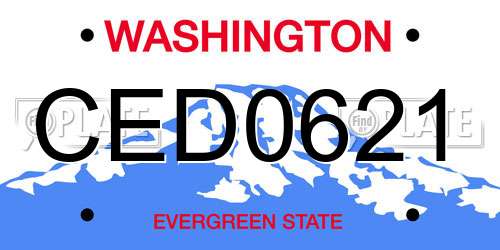 CED0621 Washington License Plate