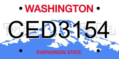 CED3154 Washington License Plate