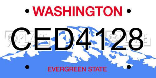 CED4128 Washington License Plate