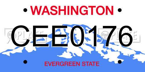 CEE0176 Washington License Plate