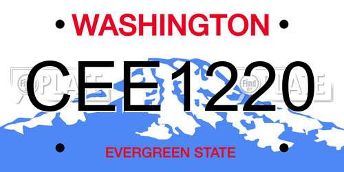 CEE1220 Washington License Plate