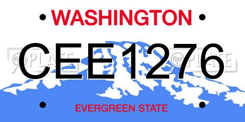 CEE1276 Washington License Plate