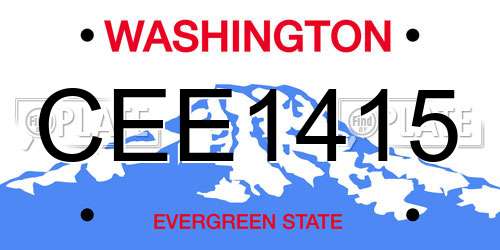 CEE1415 Washington License Plate