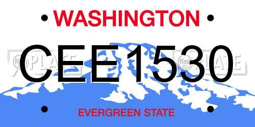 CEE1530 Washington License Plate