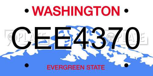 CEE4370 Washington License Plate