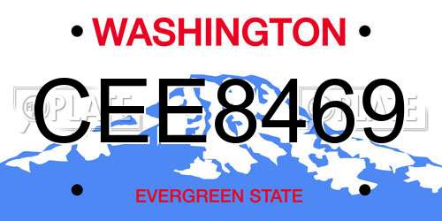 CEE8469 Washington License Plate