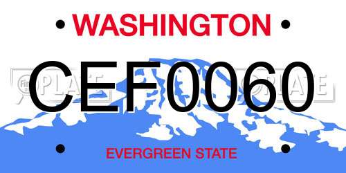CEF0060 Washington License Plate