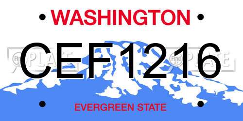 CEF1216 Washington License Plate