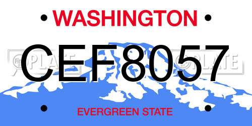 CEF8057 Washington License Plate