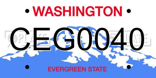 CEG0040 Washington License Plate