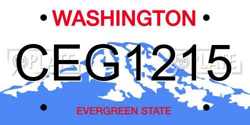 CEG1215 Washington License Plate