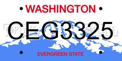 CEG3325 Washington License Plate