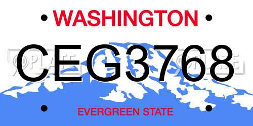 CEG3768 Washington License Plate
