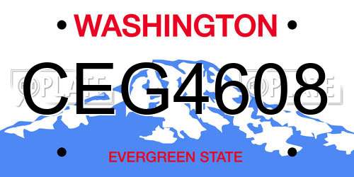 CEG4608 Washington License Plate
