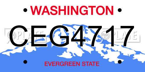 CEG4717 Washington License Plate