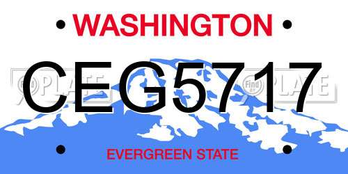 CEG5717 Washington License Plate