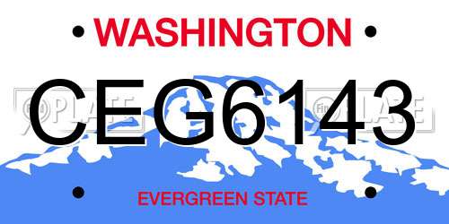 CEG6143 Washington License Plate