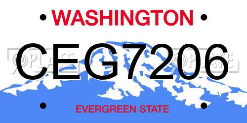 CEG7206 Washington License Plate