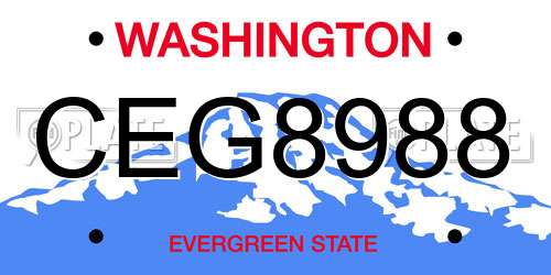CEG8988 Washington License Plate