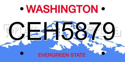 CEH5879 Washington License Plate