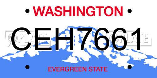 CEH7661 Washington License Plate
