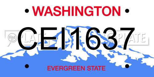 CEI1637 Washington License Plate
