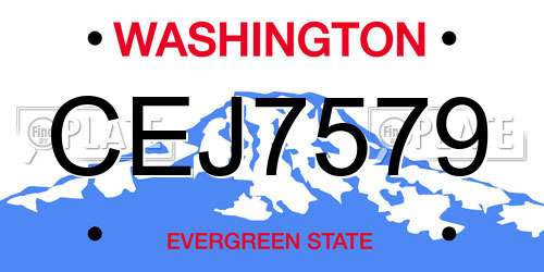 CEJ7579 Washington License Plate