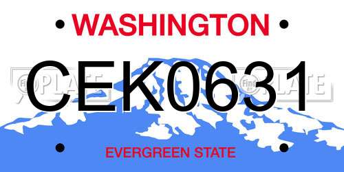 CEK0631 Washington License Plate