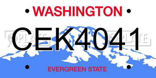 CEK4041 Washington License Plate