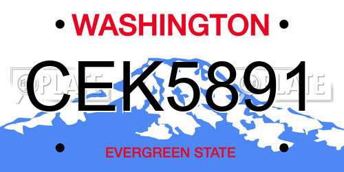 CEK5891 Washington License Plate