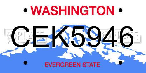 CEK5946 Washington License Plate