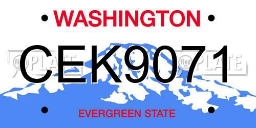 CEK9071 Washington License Plate