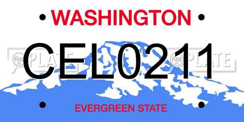 CEL0211 Washington License Plate