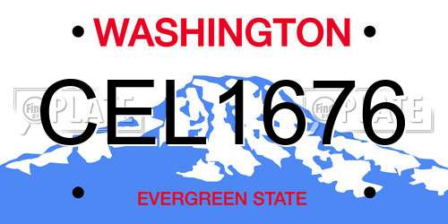 CEL1676 Washington License Plate