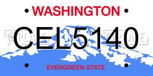 CEL5140 Washington License Plate