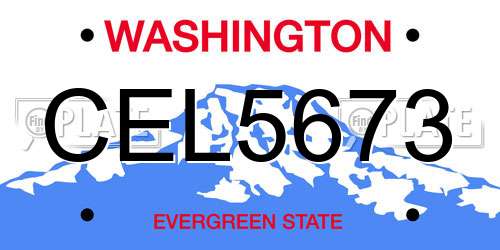 CEL5673 Washington License Plate