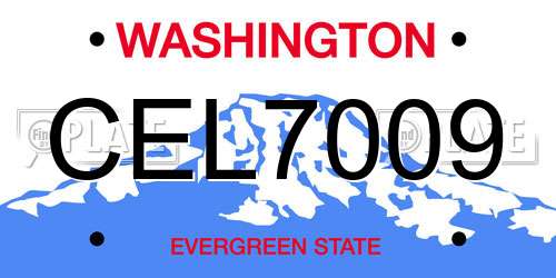 CEL7009 Washington License Plate