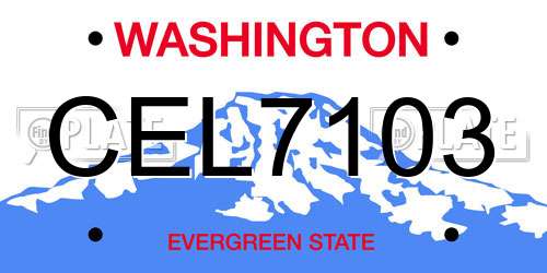 CEL7103 Washington License Plate
