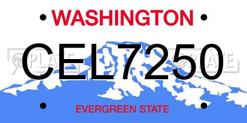 CEL7250 Washington License Plate