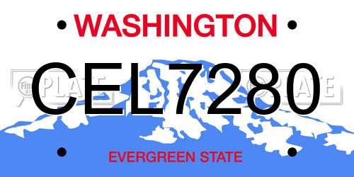 CEL7280 Washington License Plate