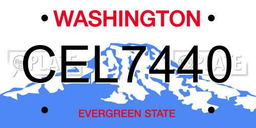 CEL7440 Washington License Plate
